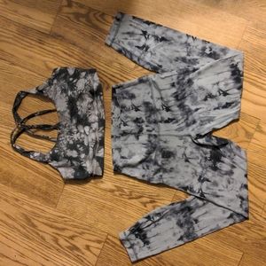 RARE Lululemon Set Align 25" Tie Dye Pant Size 6 and Shibori Energy Bra Size 8